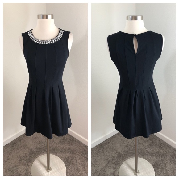 Monteau Dresses & Skirts - Monteau black rhinestone mini dress